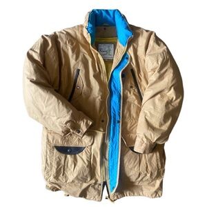 Explosion Down Kangaroo Men’s Yellow Tan Jacket (No Hood) w Detachable Lining